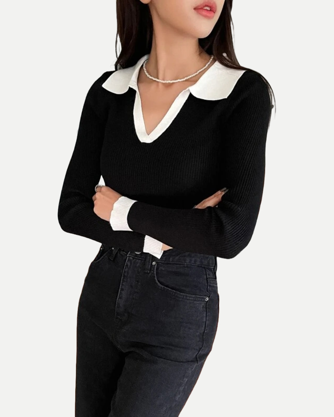 Sophie strik (Sort/Hvid)