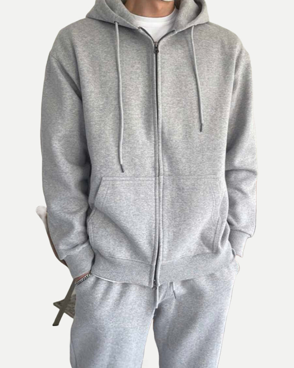 Zip hoodie (Lysegrå)