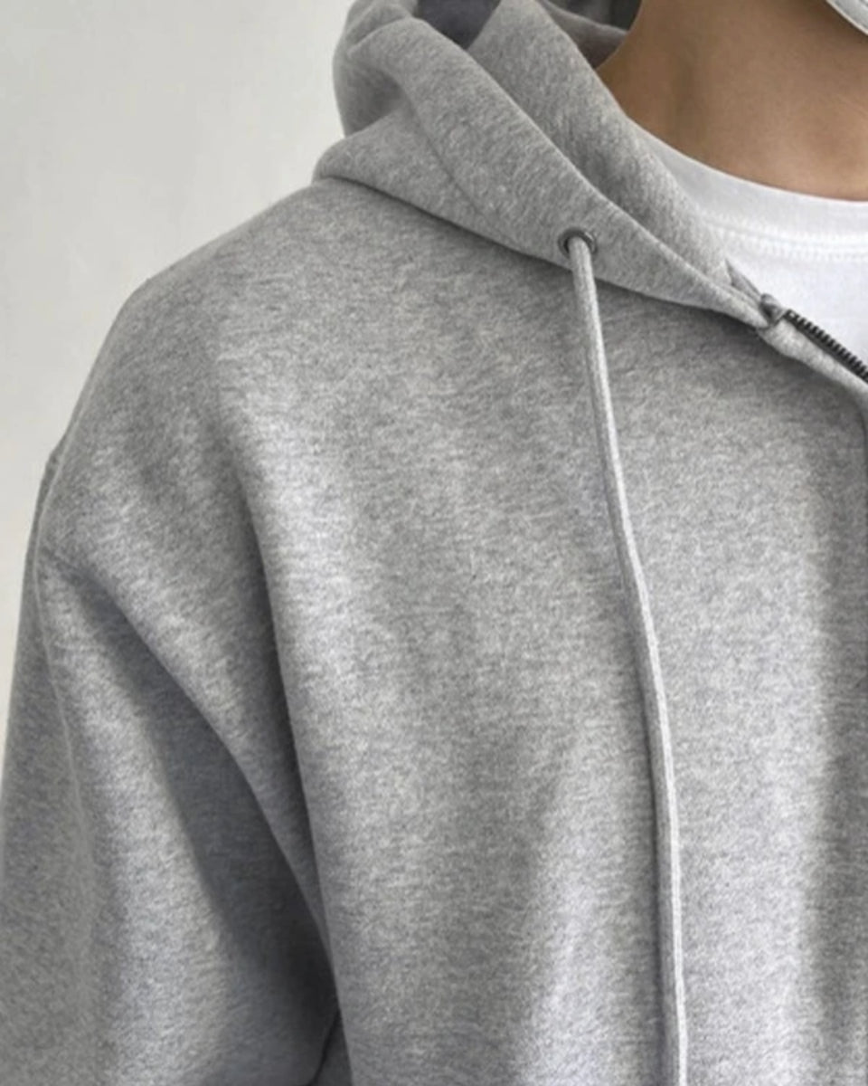 Zip hoodie (Lysegrå)