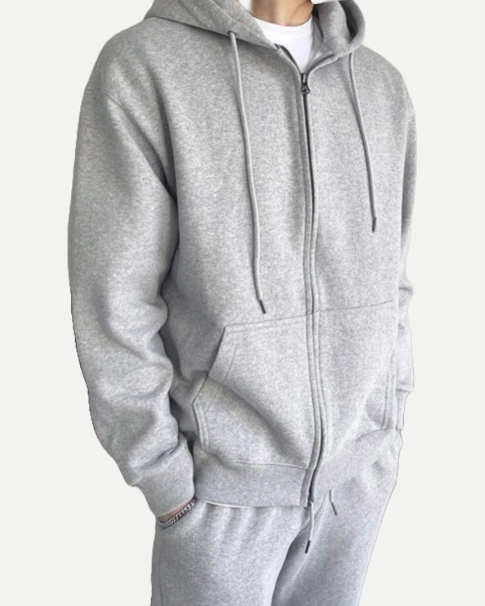 Zip hoodie (Lysegrå)