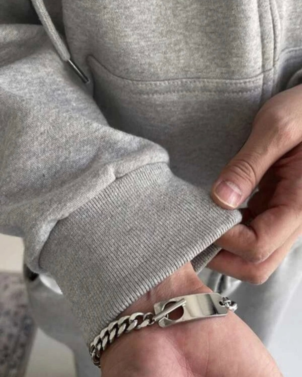 Zip hoodie (Lysegrå)