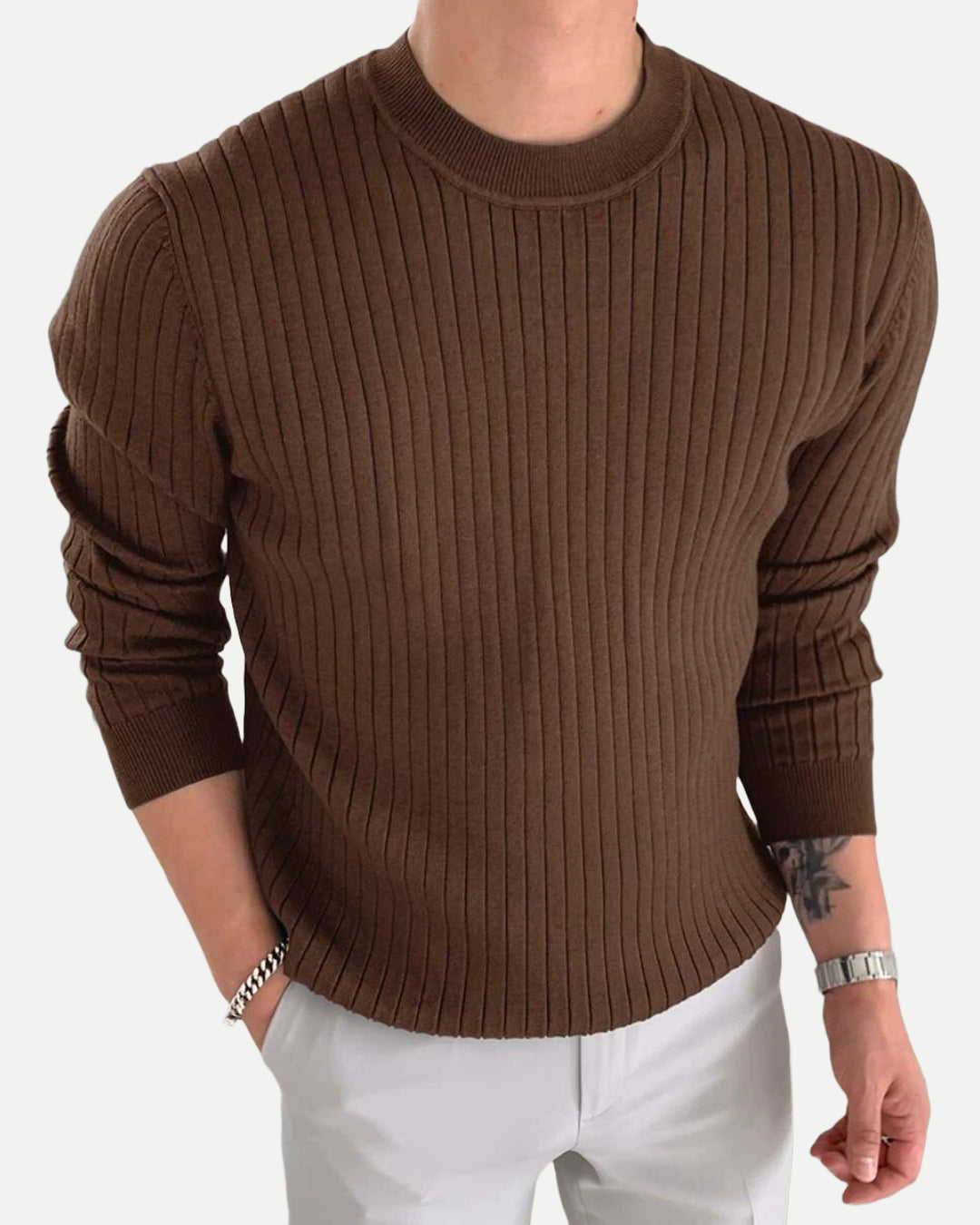 Ribbed pullover (Chokolade)